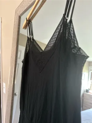 Victoria’s Secret Black Lace Trim Sleeveless Lounge Romper Size Small thumbnail 4