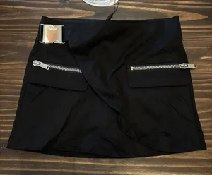 Dolls Kill Poster Gal Micro Mini Xs Black Wrap Skirt Buckle New thumbnail 1