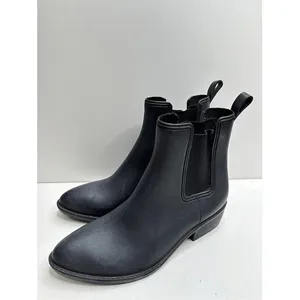 Jeffrey Campbell Rosana Black Matte Rubber Chelsea‎ Rain Boots Size 6 thumbnail 3