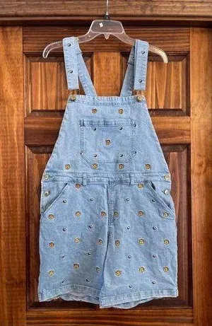 Disney Winnie the Pooh and honeybee embroidered overall shorts size 2X thumbnail 1