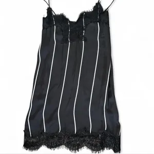 Mango Black and White Striped Lace Chemise thumbnail 2