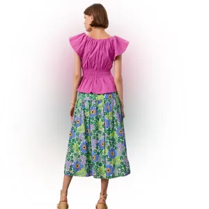 Marie Oliver- Lydia Pink Ruffled Top Size Small thumbnail 3
