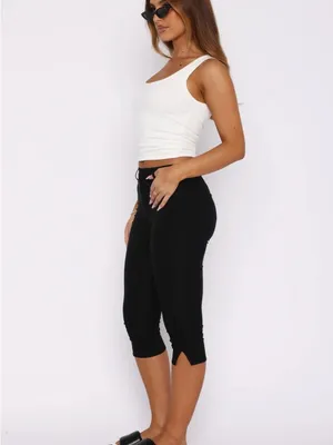 White Fox Day For It Capri Pants Black Small $60 thumbnail 3