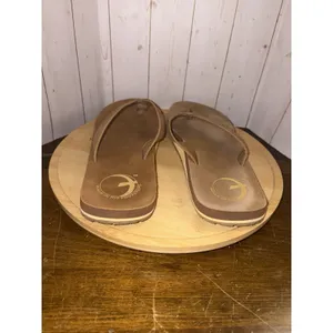 Walk In His Footsteps ‎ Sandals Cross Footprint John 3:16 Brown Size 8 thumbnail 6