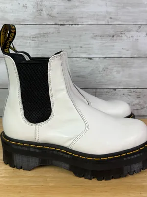 Dr Martens White Quad Platform Chelsea Boot Size 9 thumbnail 1