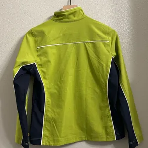 Green Lightweight Zip Up Jacket Athletic Windbreaker Fits Small thumbnail 3