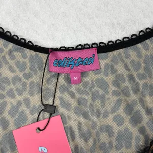 Edikted Leopard Print Sheer Mesh Tank Top Women’s Medium Y2K NWT thumbnail 3