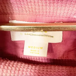 Anthropologie Maeve Medium Pink Ainsley Tie Dye Cowl Neck‎ Waffle Knit Thermal thumbnail 5