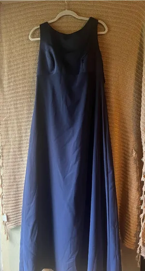 Alfred Angelo Navy Maxi Dress with Sleeveless Scoop Neck thumbnail 1