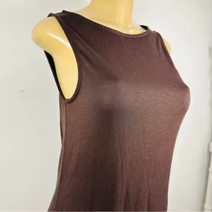 Ese O Ese Knit Maxi Fit Flare Dress Sz M Brown Sleeveless thumbnail 3