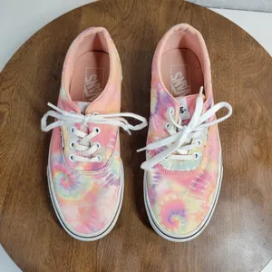 Vans Womens Doheny Shoes 7.5 Pink Tie Dye Low Top Lace Up Casual Sneakers 721356 thumbnail 3