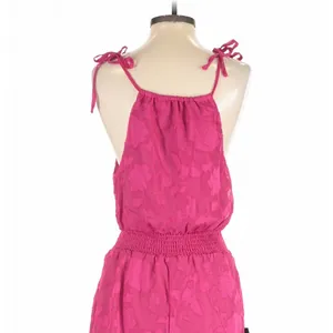 Lulus Here for the Fun Magenta Burnout Floral Jacquard Romper XS Coquette thumbnail 8