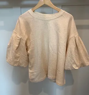Madewell NWT Cream Balloon Sleeve Sweatshirt Size Large thumbnail 1