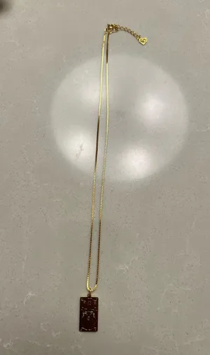 Gold Tarot Taurus Pendent Necklace thumbnail 2