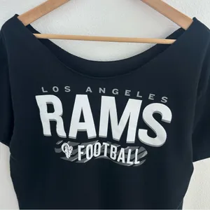 Los Angeles Rams Black NFL off-the-shoulder t-shirt thumbnail 2