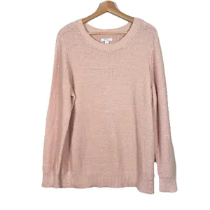 Daily‎ Ritual Cotton Crew Neck Sweater Cozy Boucle Women’s XL Pale Pink Knit thumbnail 2