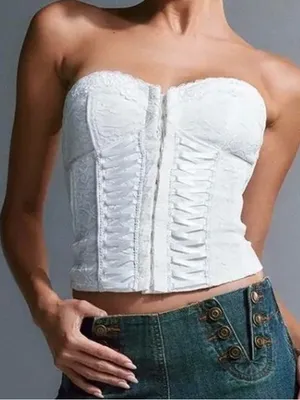 I AM GIA Novah Bustier White Bridal Wedding Corset Top S thumbnail 1