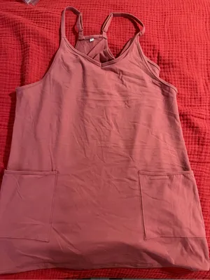 SHEIN Dusty Rose Mini Dress with Pockets thumbnail 1
