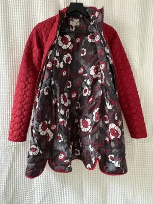 Title Nine red lightweight mid-lenght puffer coat fall winter spring women's XS thumbnail 6