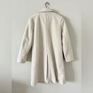 LOFT Double Breasted Midi Boucle Jacket in Cream - Size S thumbnail 6