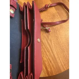 Stella & Max Red Leather Crossbody, Clutch, Wallet Purse Removable Strap thumbnail 8