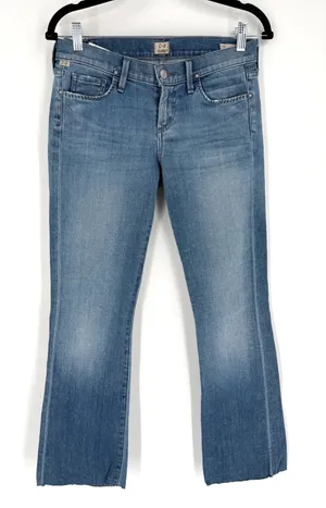 Citizens of Humanity Kelly‎ Bootcut Jeans Womens Blue Low Rise Raw Hem Y2K Indie thumbnail 1