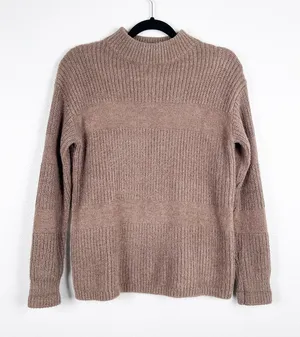 Stitches‎ & Stripes Brown Mock Neck Knit Pullover Sweater Size M thumbnail 1