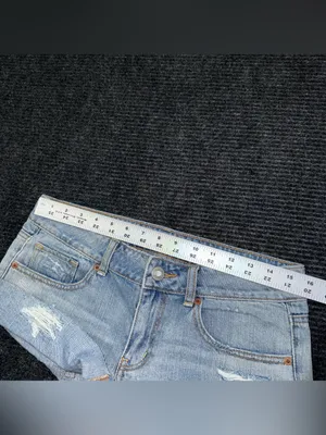American Eagle VTG Y2K Low Rise Micro Mini Jean Booty Shorts Sz 6 Grunge Preppy thumbnail 7