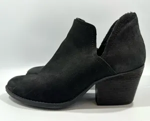 Steve Madden Adelphie Black Distressed Nubuck Leather Booties 8.5 M Boho Grunge thumbnail 1