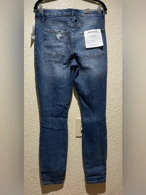 Good American Good Waist NWT High Rise Distressed Skinny Jeans Blue Size 10 thumbnail 3