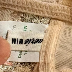 Aerie Sheer Floral Embroidered Bralette in Beige, Coral & Olive Sz M thumbnail 3