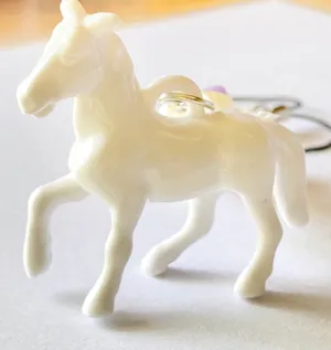 Handmade Kawaii retro y2k whimsical white horse mix beads phone strap/keychain/bag charm/display🌈⭐️🤍 thumbnail 3