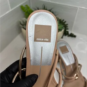 Dolce Vita Women’s Nude Block Heel Sandals Size 9 Square Toe Slip On thumbnail 4