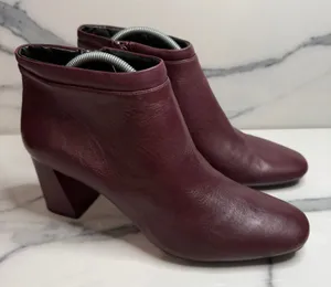 Aerosoles Burgundy Leather Head North Boots Sz 10 Comfort Classic Minimalist thumbnail 1