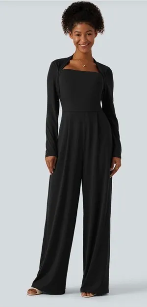 Halara XS Easy-Peezy  Jumpsuit Black Long-Sleeve thumbnail 1