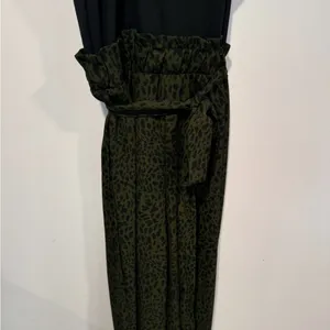 Black and‎ Green cheetah print Miami jumpsuit thumbnail 2