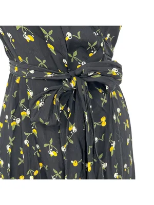 Dollz & Dames Cherry Sweetheart Wrap Dress Black Yellow Size XS Retro Pin-up thumbnail 13
