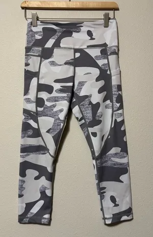 ZYIA Camouflage Leggings - Black and Gray thumbnail 1