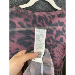 Missguided Mesh Maxi Dress Size S Pink Animal Print Henley Button Long Sleeve thumbnail 3
