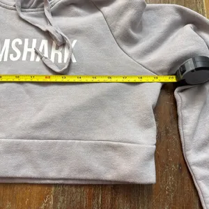 Gymshark Cropped Hoodie Small Gray White Workout Athletic thumbnail 7