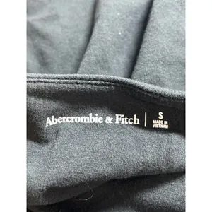 Abercrombie & Fitch Women's Black Sleeveless Square Neck Ruched Crop Tank Top S thumbnail 3