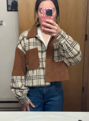 SHEIN flannel corduroy lightweight jacket thumbnail 1