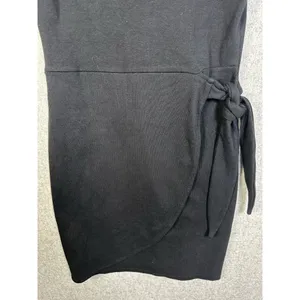 Zara Knit‎ Tank Dress Large Black Bodycon Tie Side Sexy Comfort Scoop Neck thumbnail 4
