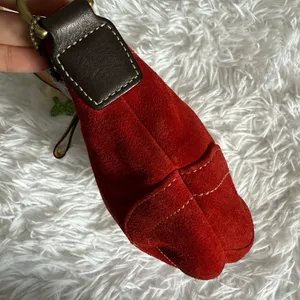 y2k COACH Vintage 4828 Red Suede Hobo Mini Purse Shoulder bag thumbnail 5