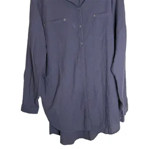 Free People Love‎ Her Madly Oversized Tunic Blue Gauze Boho Beachy Top Sz Medium thumbnail 5