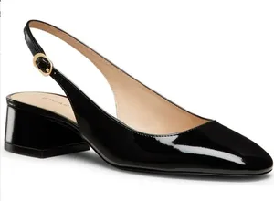 Stuart Weitzman Maeve Slingback Pump Heels Patent Leather Black 9.5 thumbnail 1