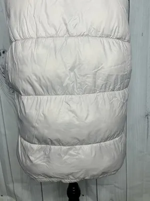 Old Navy Women’s Sz L Taupe Brown Puffer Vest Full Zip Snap Pockets Fleece Lined thumbnail 9