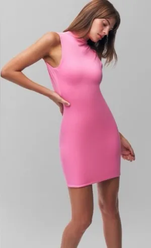 Danielle Guizio pink open back mock neck dress NEW thumbnail 1