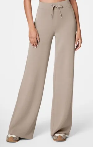 Spanx Air Essentials Wide Leg Pant Large Petite Ashwood (taupe) NWT $138 thumbnail 1