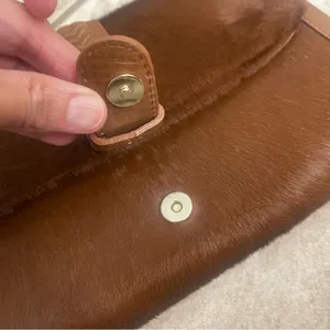 Grace Atelier de luxe ‎ Brown Clutch Bag Purse Snap Closure thumbnail 3